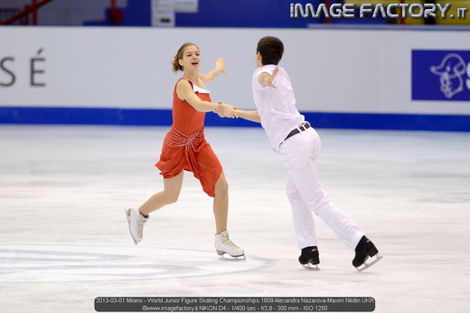 2013-03-01 Milano - World Junior Figure Skating Championships 1609 Alexandra Nazarova-Maxim Nikitin UKR